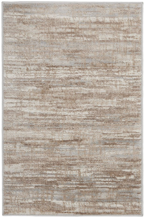 9' X 12' Ivory and Gray Abstract Non Skid Area Rug